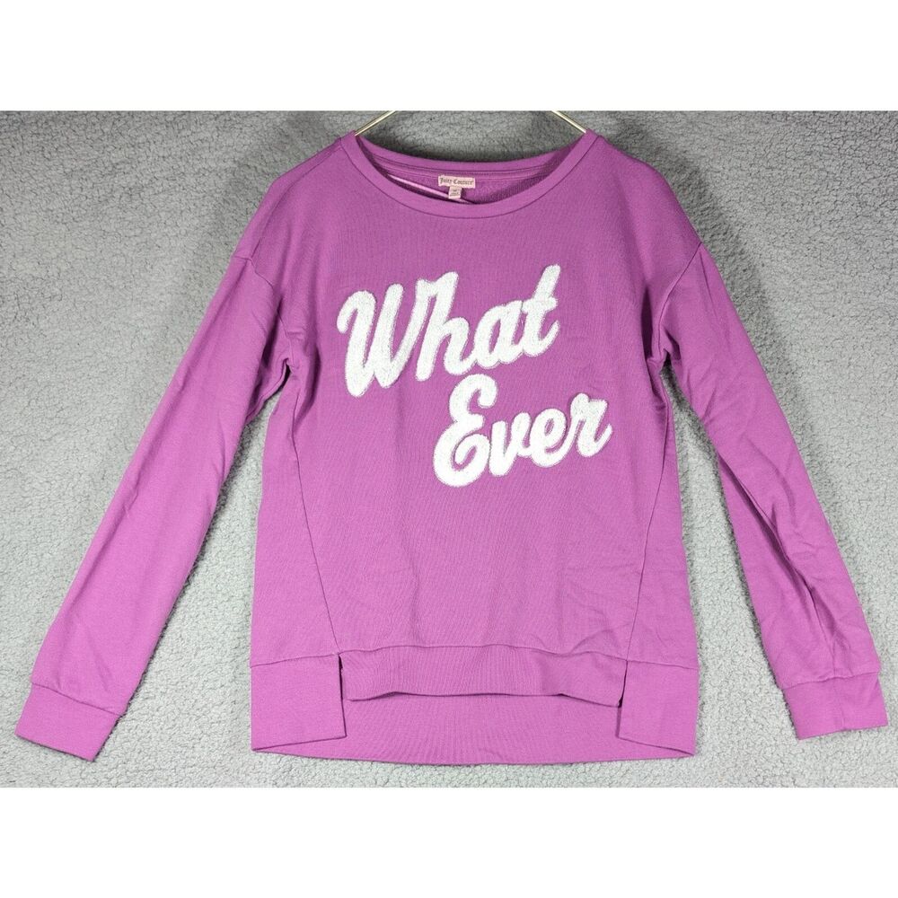 Juicy Couture Sweatshirt Womens Size Medium Purple Pink Long Sleeve Shirt